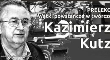 Plakat dotyczcy prelekcji o twrczoci Kazimierza Kutza