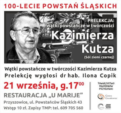 Plakat dotyczcy prelekcji o twrczoci Kazimierza Kutza