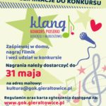 Plakat ogłaszający konkurs piosenki dziecięcej i młodzieżowej Klang.