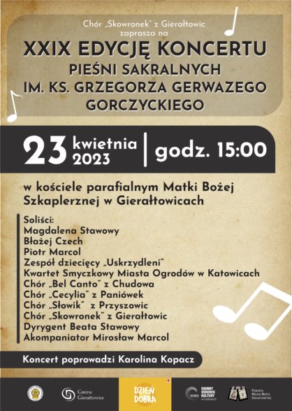 XXIX Koncert Pieni Sakralnych im ks GGGorczyckiego