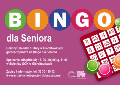 Czerwcowe Bingo dla Seniora