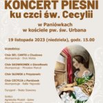 Koncert ku czci św. Cecylii w Paniówkach, 19 listopada, godz. 15:00, Kościół pod wezwaniem św. Urbana!