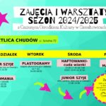 Zajęcia Świetlica Chudów, ul. Szkolna 72, zapisy pod nr 32 30 11 511, poniedziałek- szyciomaniaq i junior szyje, wtorek plastogramy, środa junior szyje oraz haftowanki cuda wianki, piątek Klub Malucha. Zajęcia są odpłatne.