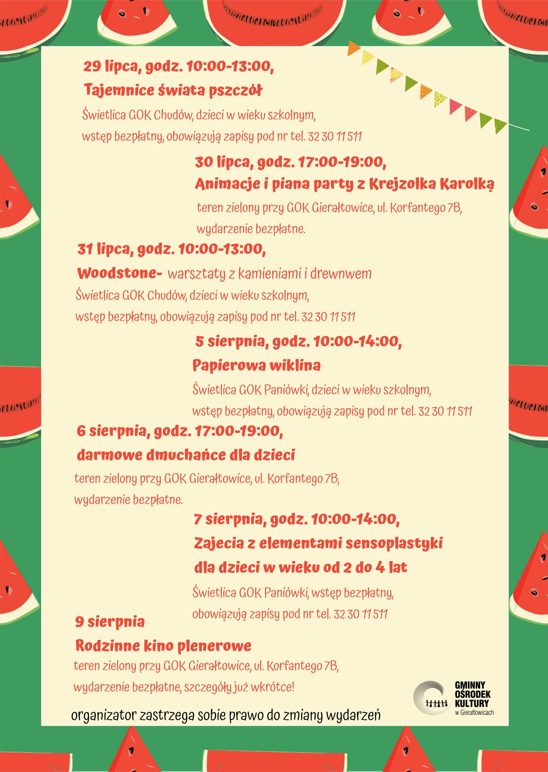 Plakat Wydarzenia - Wydarzenia dla dzieci!