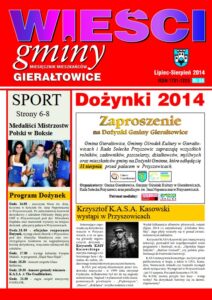 Pierwsza strona gazety Wieści Gminy Gierałtowice