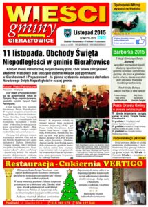 Pierwsza strona gazety Wieści Gminy Gierałtowice