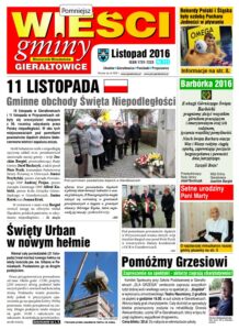 Pierwsza strona gazety Wieści Gminy Gierałtowice