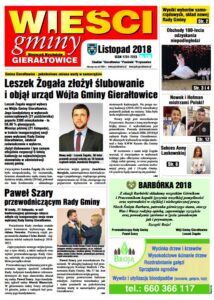 Pierwsza strona gazety Wieści Gminy Gierałtowice
