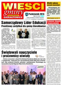 Pierwsza strona gazety Wieści Gminy Gierałtowice
