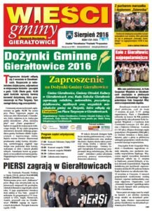 Pierwsza strona gazety Wieści Gminy Gierałtowice