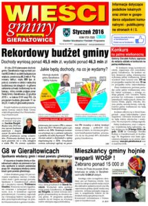 Pierwsza strona gazety Wieści Gminy Gierałtowice