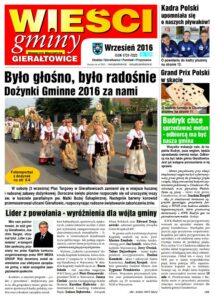 Pierwsza strona gazety Wieści Gminy Gierałtowice