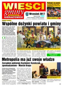 Pierwsza strona gazety Wieści Gminy Gierałtowice